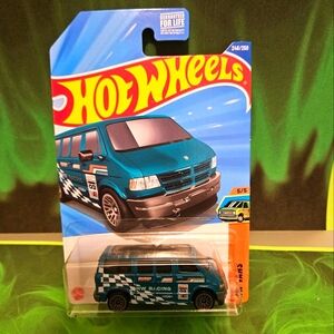 Mattel Hot Wheels Teal Racing Dodge Van.